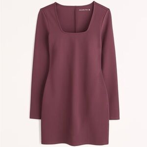 Abercrombie & Fitch Split-Cuff Squareneck Mini Dress